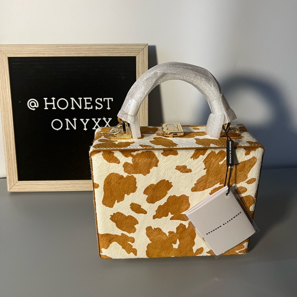 Standard Kendrick Trunk in Brown Cow Print Ponyhair with Brass - Picture 4 of 5